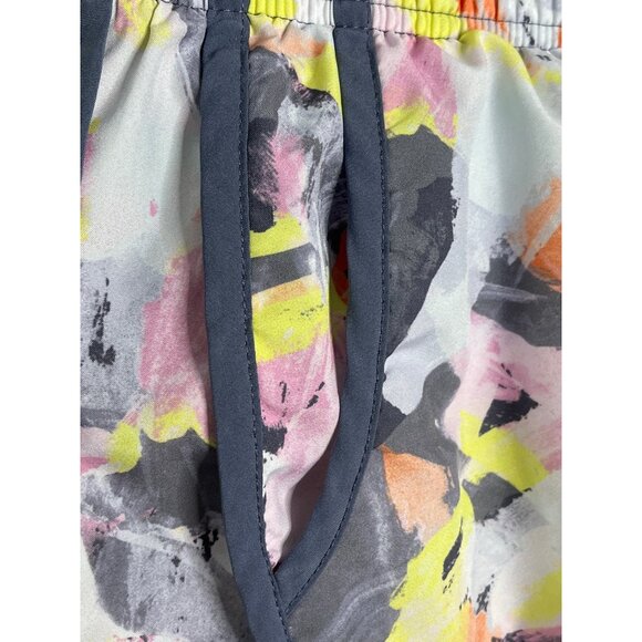Calvin Klein Women’s Running Shorts Small Gray/White Abstract Neon Lined - Picture 7 of 10